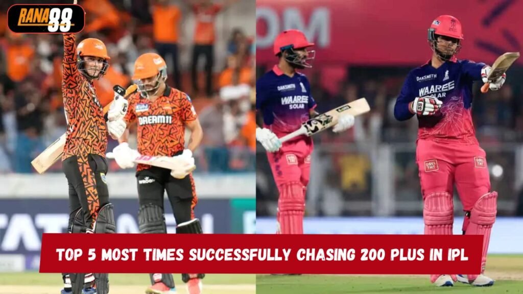 Most times successfully chasing 200 plus in IPL